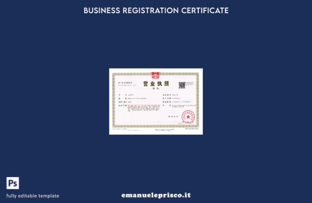 Modello di licenza commerciale cinese in stile verificato
